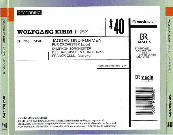 Wolfgang Rihm : #40 | Jagden Und Formen (CD, Album)