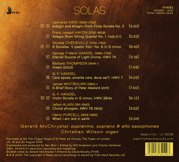 Gerard McChrystal, Christian Wilson (3) : Solas (CD, Album)