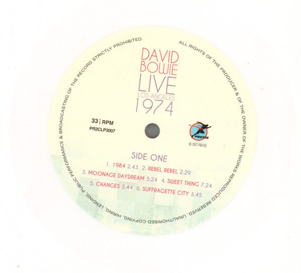 David Bowie : Live Los Angeles 1974 (2xLP, Num, RE, Unofficial, Whi)