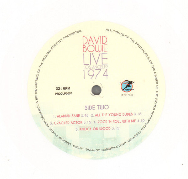 David Bowie : Live Los Angeles 1974 (2xLP, Num, RE, Unofficial, Whi)
