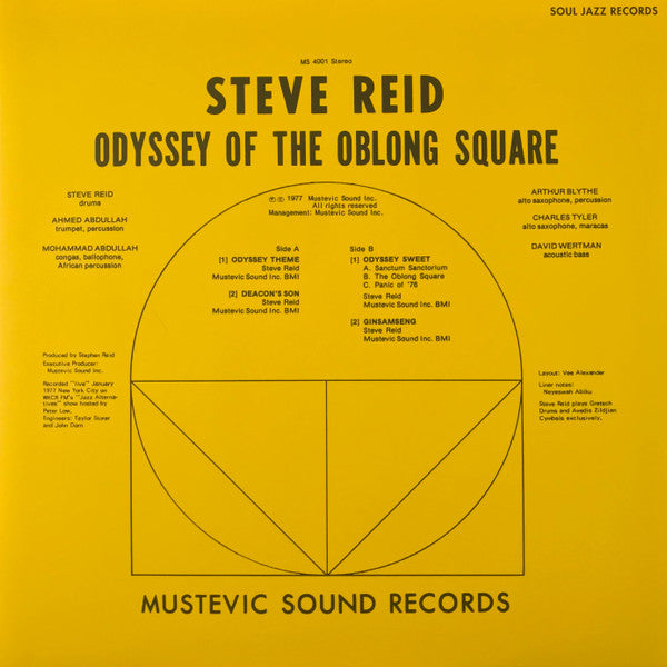 Steve Reid (2) : Odyssey Of The Oblong Square (LP, Album, Ltd, RE, Gol)