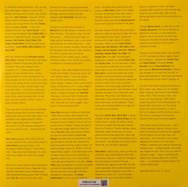Steve Reid (2) : Odyssey Of The Oblong Square (LP, Album, Ltd, RE, Gol)