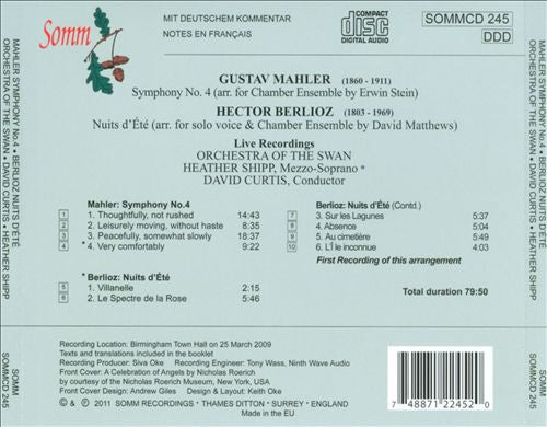 Orchestra Of The Swan, David Curtis (3), Heather Shipp : Symphony No. 4; Nuits D’été (CD, Album)