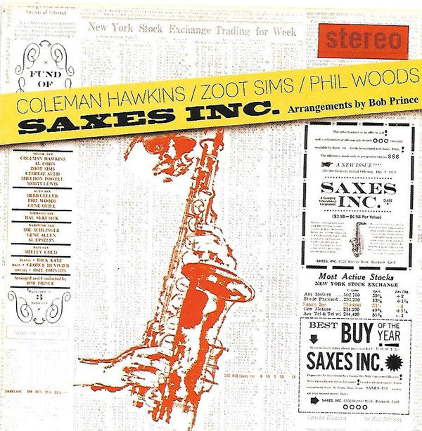 Coleman Hawkins, Zoot Sims, Phil Woods : Saxes Inc. (CD, Album, RE)