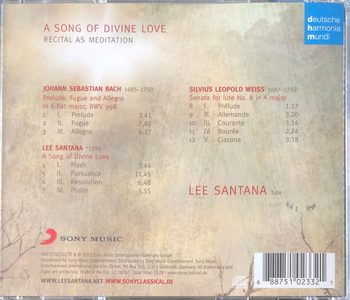 Bach*, Santana*, Weiss* - Lee Santana : A Song Of Divine Love (CD, Album)