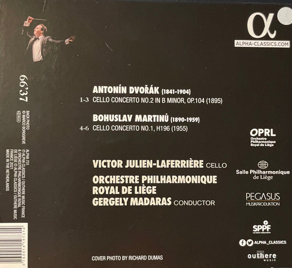 Antonín Dvořák / Bohuslav Martinů, Victor Julien-Laferrière, Orchestre Philharmonique De Liège, Gergely Madaras : Cello Concertos (CD, Album)
