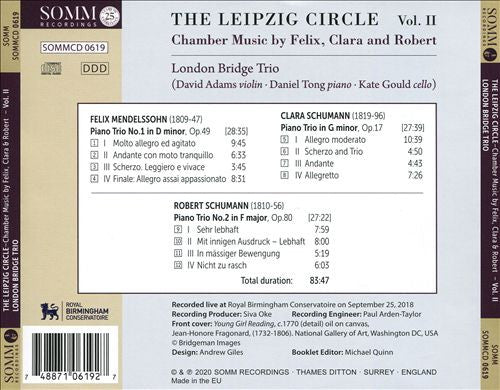 London Bridge Trio : The Leipzig Circle: Chamber Music By Felix, Clara & Robert,  Vol. II (CD, Album)