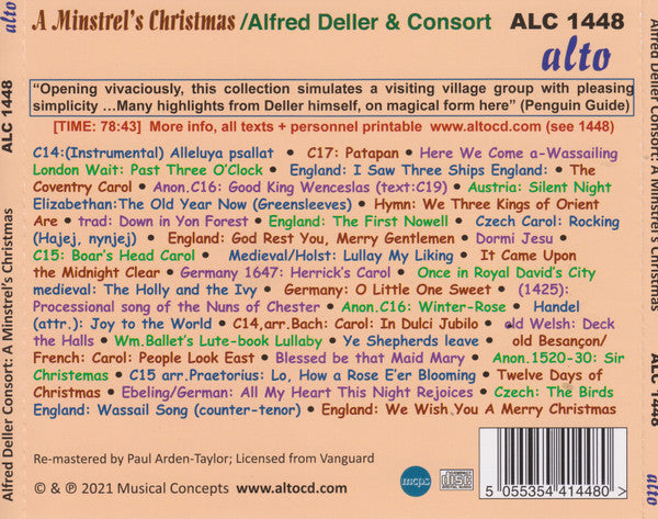 Alfred Deller, Deller Consort : A Minstrel's Christmas (CD)