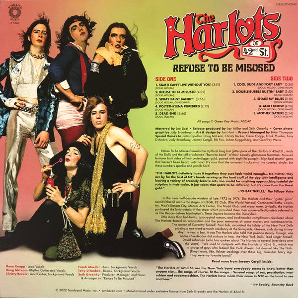 The Harlots Of 42nd Street : Refuse To Be Misused (LP, Album, Lip)