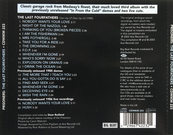 The Prisoners : The Last Fourfathers (CD, Album, RE, RM)