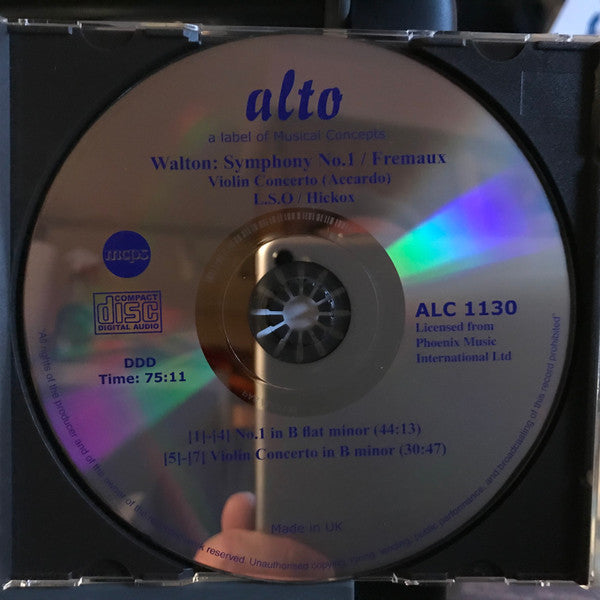 Salvatore Accardo, Philharmonia Orchestra, Louis Frémaux, London Symphony Orchestra, Richard Hickox, Sir William Walton : Symphony No. 1, Violin Concerto (CD, Album)