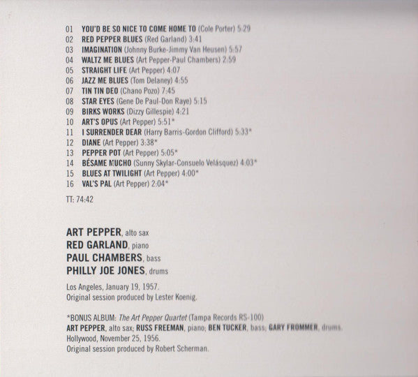 Art Pepper : Meets The Rhythm Section (CD, Comp, RE, RM)