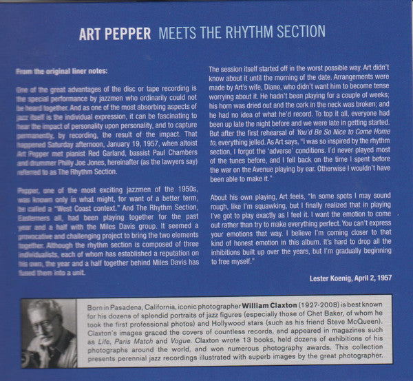 Art Pepper : Meets The Rhythm Section (CD, Comp, RE, RM)