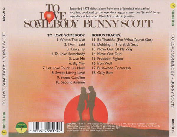 Bunny Scott : To Love Somebody (CD, Album, RE)