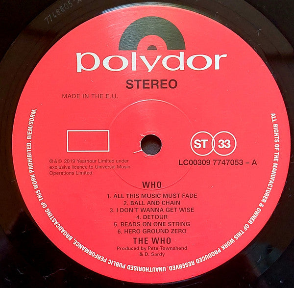 The Who : Who (LP, Album, RE, 180)