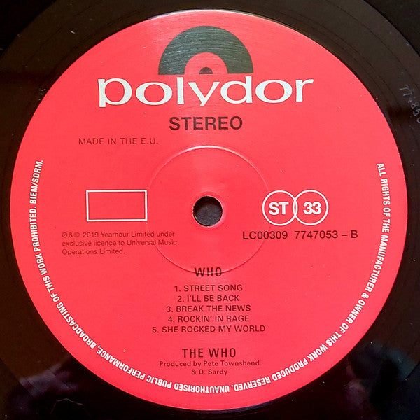 The Who : Who (LP, Album, RE, 180)