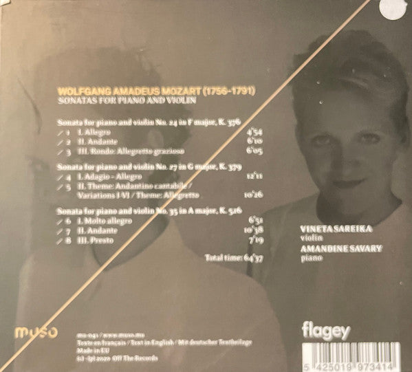 Wolfgang Amadeus Mozart, Vineta Sareika, Amandine Savary : Piano And Violin Sonatas K.376 / K.379 / K.526 (CD)