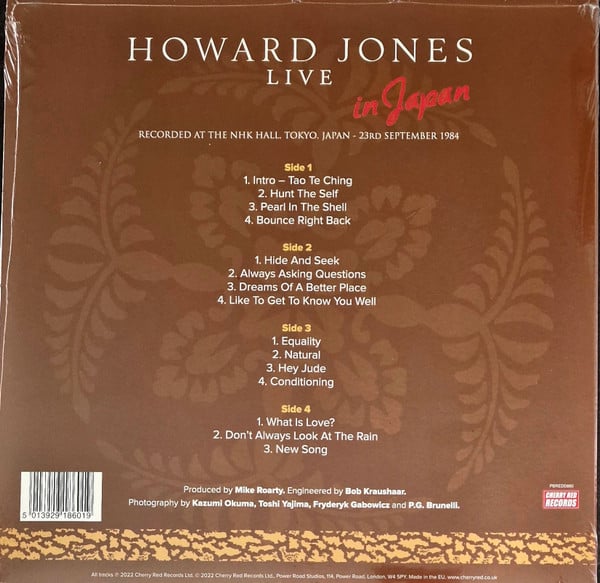 Howard Jones : Live In Japan (LP, Album, Red + LP, Album, Yel + Ltd)