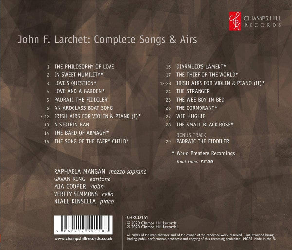 John Larchet : Complete Songs & Airs (CD, Album)