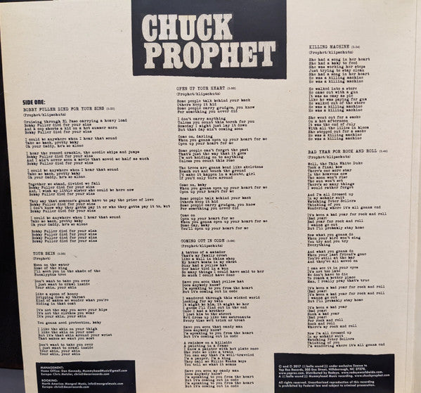 Chuck Prophet : Bobby Fuller Died For Your Sins (LP, Album, Ltd, RE, Red)