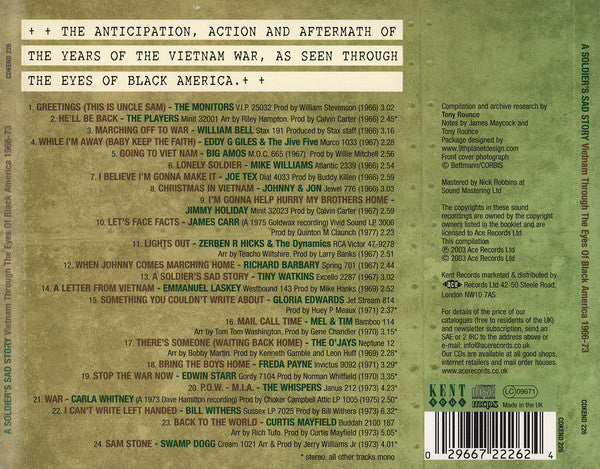 Various : A Soldier's Sad Story (Vietnam Through The Eyes Of Black America 1966-73) (CD, Comp)