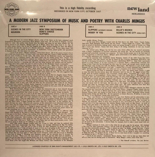 Charles Mingus : A Modern Jazz Symposium Of Music And Poetry (LP, Album, 180 + LP + RE, RM)
