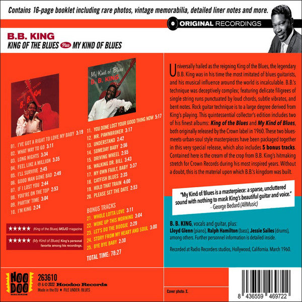 B.B. King : King Of The Blues Plus My Kind Of Blues (CD, Comp, RE, RM)