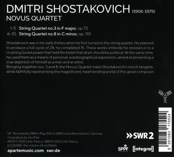 Dmitri Shostakovich - Novus Quartet : String Quartets No. 3 & No. 8 (CD, Album)
