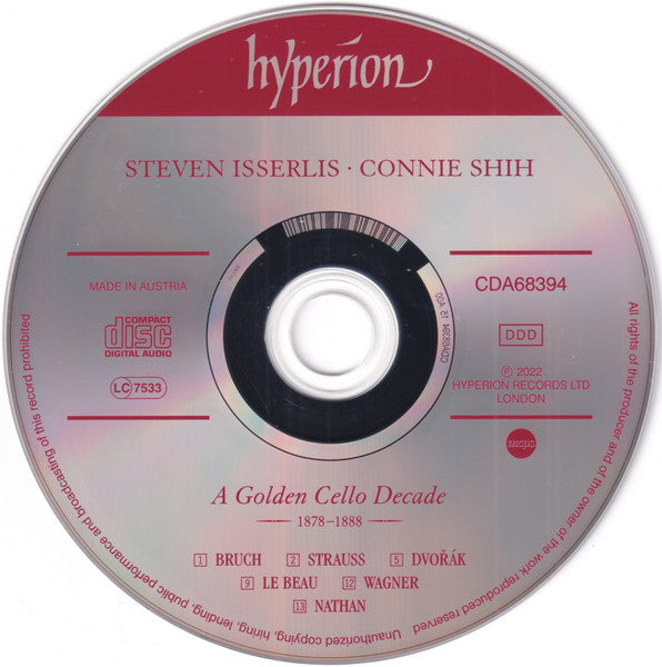 Steven Isserlis, Connie Shih : A Golden Cello Decade (1878 – 1888) (CD, Album)