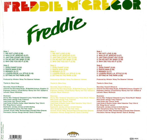 Freddie McGregor : Freddie (LP, Album, RE, 180)