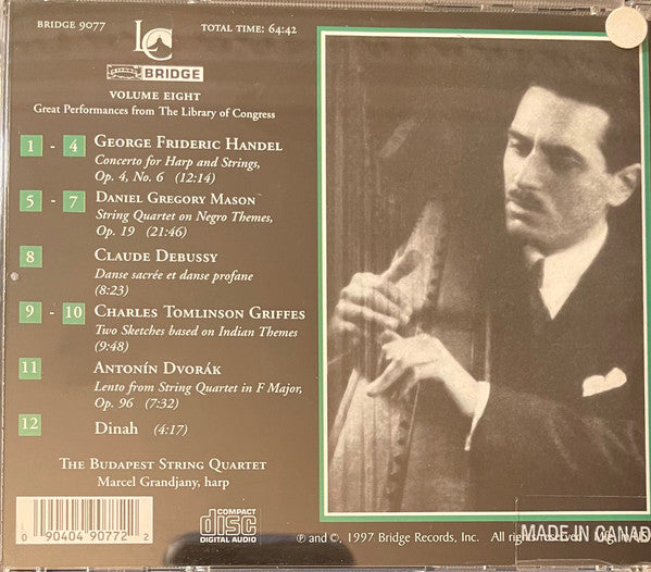 Budapest String Quartet, Marcel Grandjany : Souvenir (CD, Album, Comp, Mono)