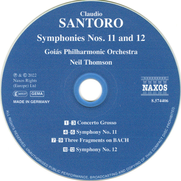 Claudio Santoro, Goiás Philharmonic Orchestra, Neil Thomson (2) : Symphonies Nos. 11 And 12 (CDr, Album)