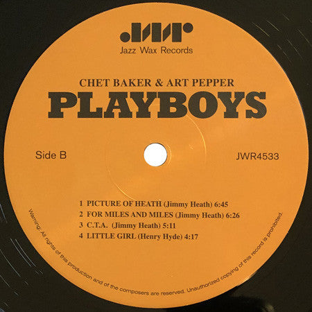 Chet Baker & Art Pepper : Playboys (LP, Album, Mono, Ltd, RE, RM, 180)