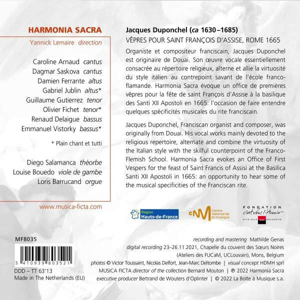Jacques Duponchel – Harmonia Sacra (2), Yannick Lemaire : Vêpres Pour Saint François D'Assise (CD)