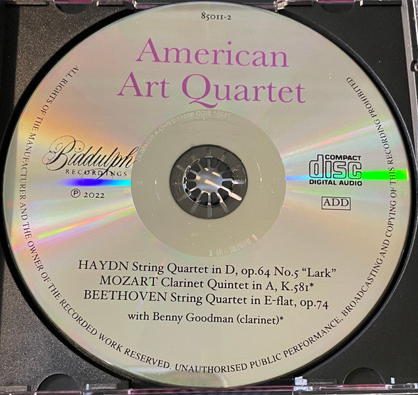 The American Art Quartet - Joseph Haydn / Wolfgang Amadeus Mozart / Ludwig van Beethoven : String Quartet Op.64 N°5 "Lark" / Clarinet Quintet In A, K. 581 / String Quartet Op.74 "Harp" (CD, Comp, RM)
