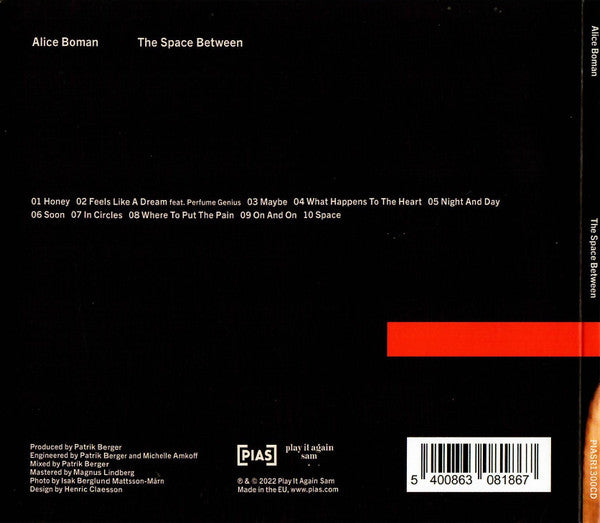 Alice Boman : The Space Between (CD, Album)