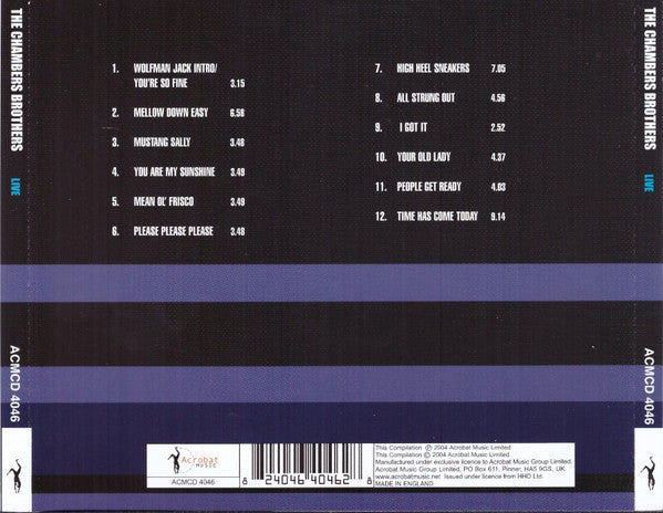 The Chambers Brothers : Live (CD, Album, Comp, RE)