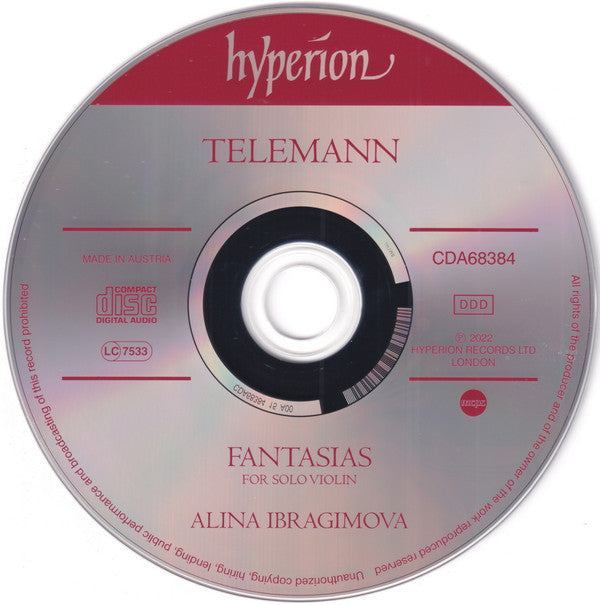 Georg Philipp Telemann, Alina Ibragimova : Fantasias (For Solo Violin) (CD, Album)