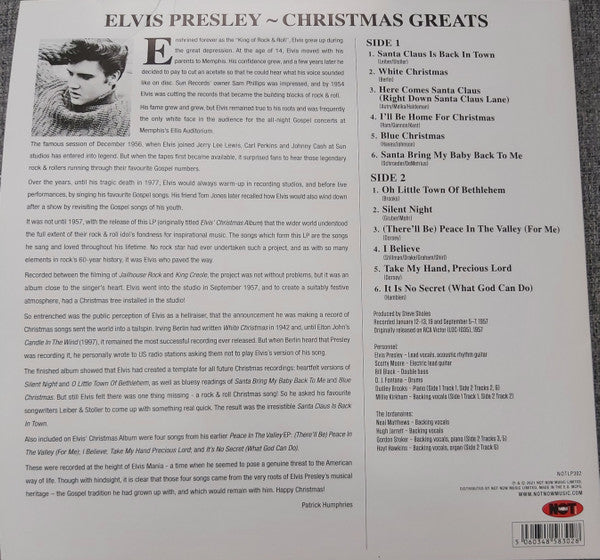 Elvis Presley : Elvis Presley - Christmas Greats  (LP, Album, Comp, Red)
