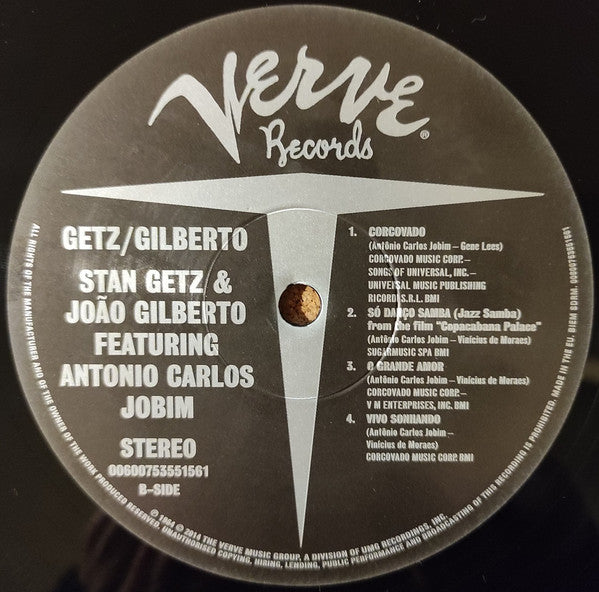 Stan Getz, Joao Gilberto* Featuring Antonio Carlos Jobim : Getz / Gilberto (LP, Album, RE, RM)