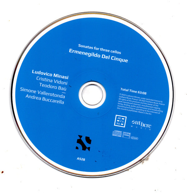 Ermenegildo Del Cinque (2) - Ludovico Minasi, Cristina Vidoni, Teodoro Baù, Simone Vallerotonda, Andrea Buccarella : Sonatas For Three Cellos (CD, Album)