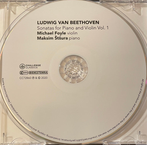 Ludwig van Beethoven, Michael Foyle, Maksim Štšura : Sonatas For Piano And Violin  Vol.1 (CD, Album)
