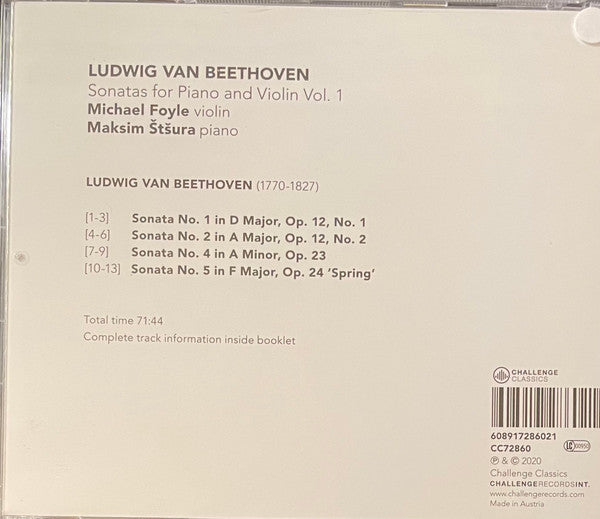 Ludwig van Beethoven, Michael Foyle, Maksim Štšura : Sonatas For Piano And Violin  Vol.1 (CD, Album)