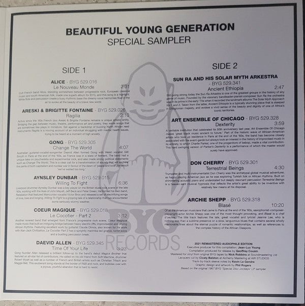 Various : Beautiful Young Generation - Special Sampler (LP, Comp, Ltd, RE, Smplr, Gat)