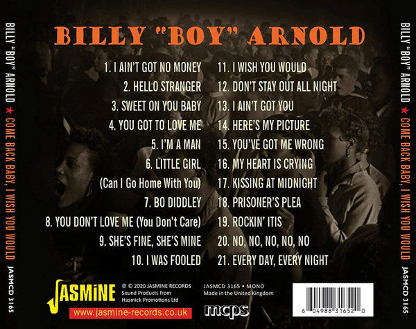 Billy Boy Arnold : Come Back Baby I Wish You Would (CD, Comp, Mono)