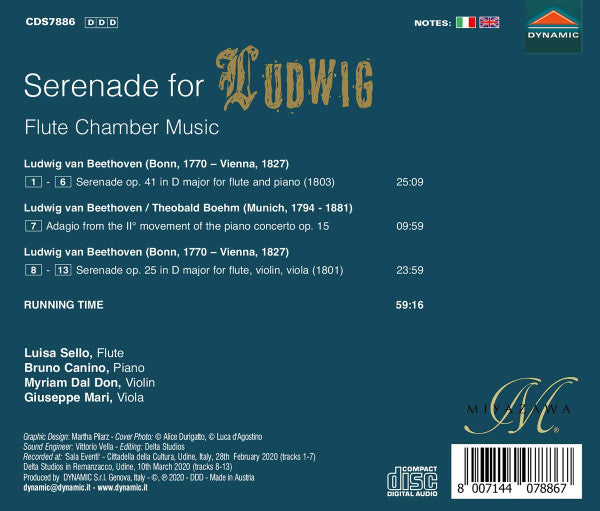 Ludwig van Beethoven, Luisa Sello, Bruno Canino, Myriam Dal Don, Giuseppe Mari : Serenade For Ludwig (CD, Album)