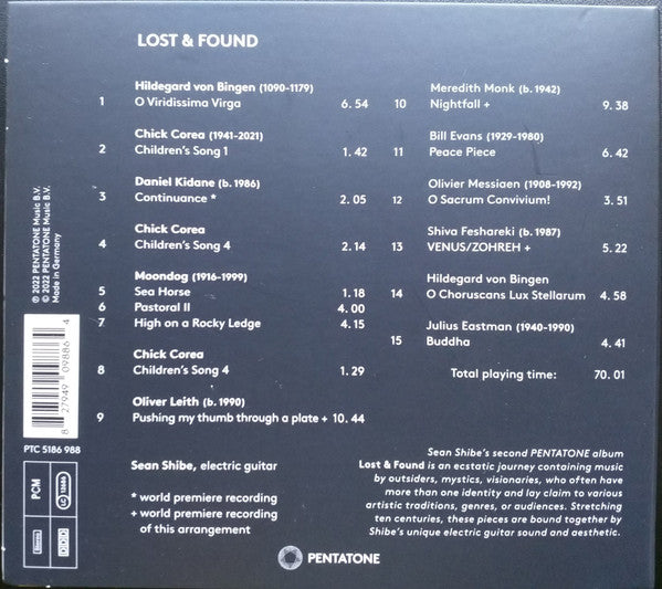 Sean Shibe : Lost & Found (CD)