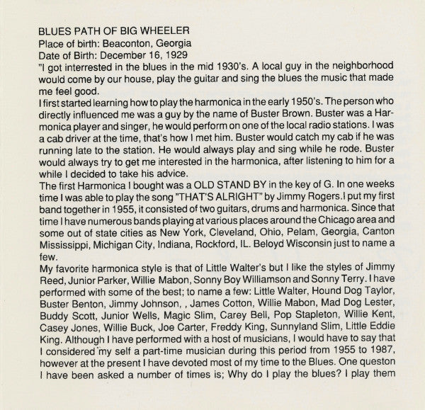 A.C. Reed / Golden "Big" Wheeler : Chicago Blues Session Volume 14 (CD, Album)