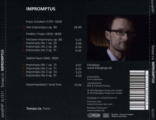 Tomasz Lis (2), Franz Schubert • Frédéric Chopin • Gabriel Fauré : Impromptus (CD, Album)