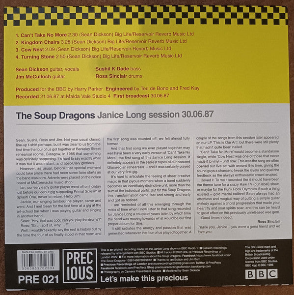 The Soup Dragons : Janice Long Session 30.06.87 (10", EP)